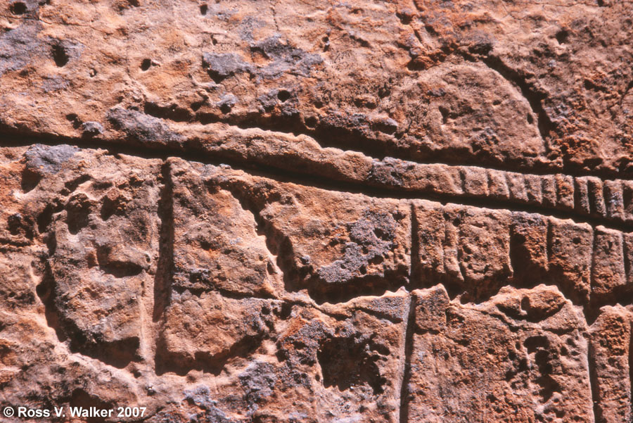 Deeply incised petroglyph, Hickison Summit, Nevada