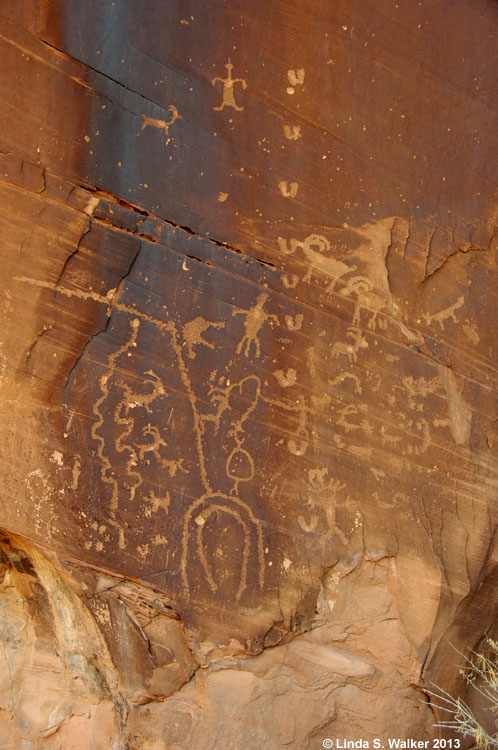 Roadside petroglyphs near Moab, Utah along Kane Creek Road