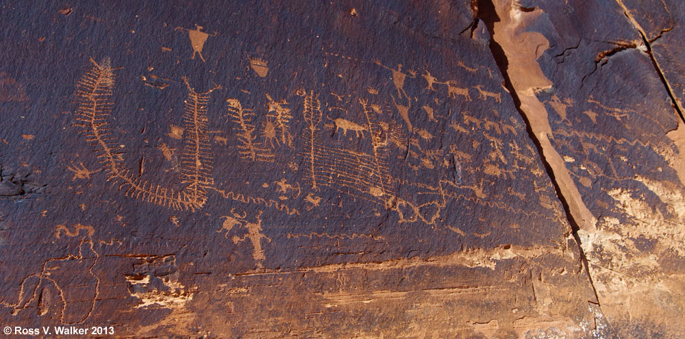 Potash Road (Highway 279) petroglyph panel near Moab, Utah