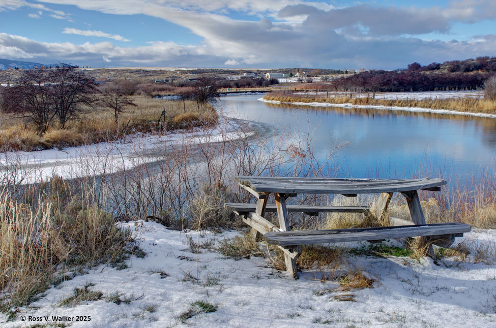 Bear River picnic table near Soda Springs, Idaho