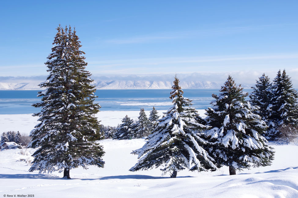Bear Lake winter from Bear Lake West, Idaho