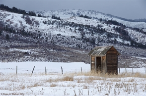 Lonely outhouse, Nounan, Idaho