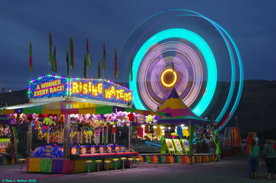 Carnival night lights at Bear Lake County Fair, Montpelier, Idaho