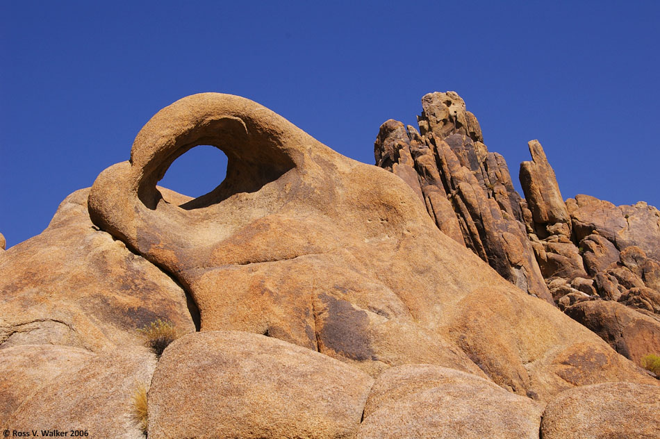 A stone frog rises out of the rocks at Alabama Hills, eastern Sierra, California