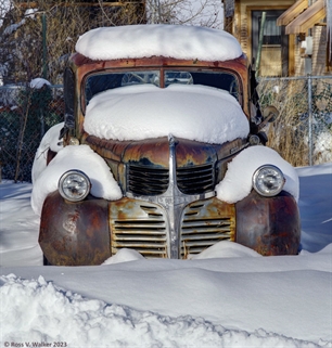 Dodge truck in snow