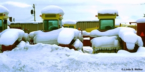 Combines In Winter